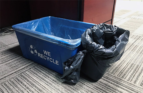 Deskside Recycling and Waste Bin